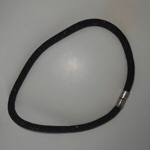 Black Mesh Swarovski Crystal Necklace